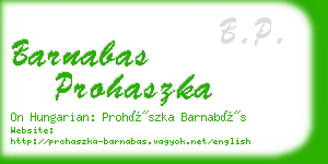 barnabas prohaszka business card